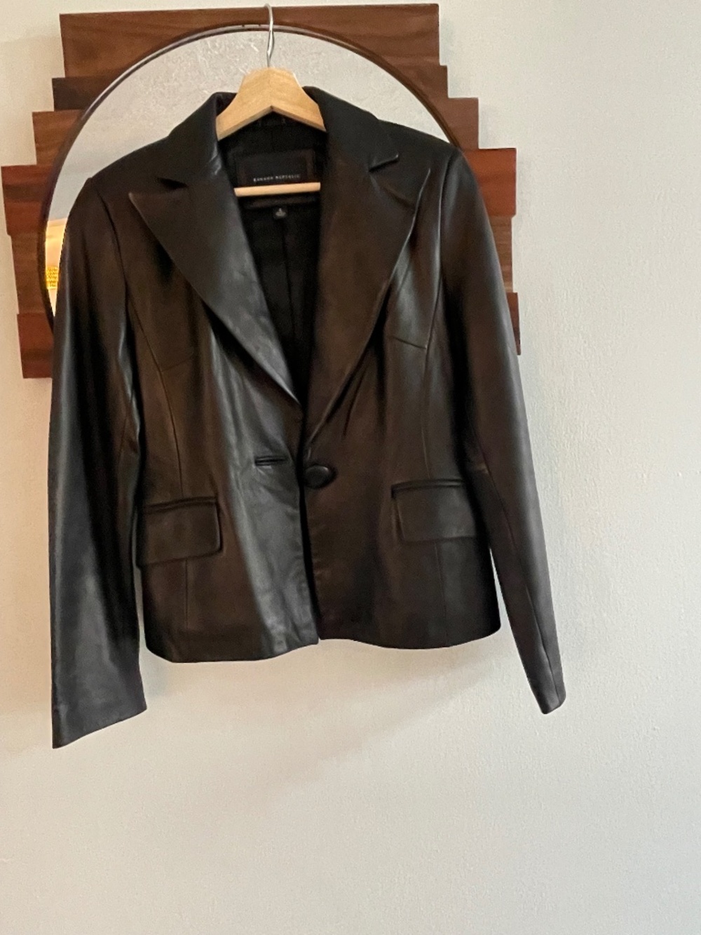 Brown leather banana republic blazer